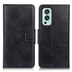 Leather Case Stands Flip Cover Holder M09L for OnePlus Nord 2 5G Black