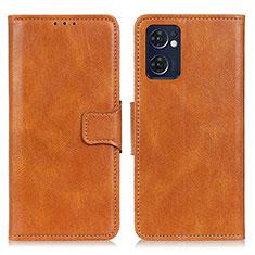 Leather Case Stands Flip Cover Holder M09L for OnePlus Nord CE 2 5G Brown