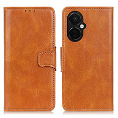 Leather Case Stands Flip Cover Holder M09L for OnePlus Nord CE 3 Lite 5G Brown