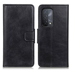 Leather Case Stands Flip Cover Holder M09L for Oppo A54 5G Black