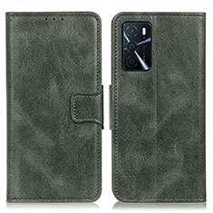 Leather Case Stands Flip Cover Holder M09L for Oppo A54s Green