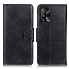 Leather Case Stands Flip Cover Holder M09L for Oppo A74 4G Black