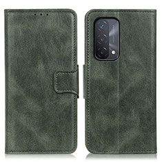 Leather Case Stands Flip Cover Holder M09L for Oppo A74 5G Green