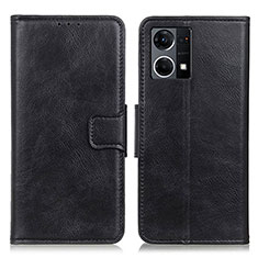 Leather Case Stands Flip Cover Holder M09L for Oppo F21 Pro 4G Black