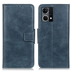 Leather Case Stands Flip Cover Holder M09L for Oppo F21 Pro 4G Blue