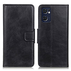 Leather Case Stands Flip Cover Holder M09L for Oppo Find X5 Lite 5G Black