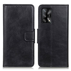 Leather Case Stands Flip Cover Holder M09L for Oppo Reno6 Lite Black