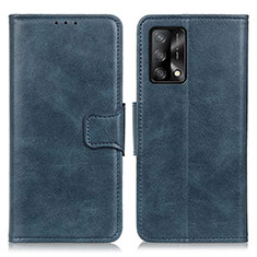 Leather Case Stands Flip Cover Holder M09L for Oppo Reno6 Lite Blue