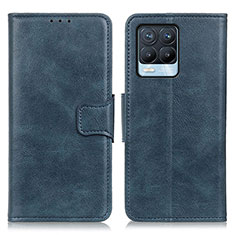 Leather Case Stands Flip Cover Holder M09L for Realme 8 4G Blue