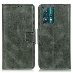 Leather Case Stands Flip Cover Holder M09L for Realme 9 4G Green