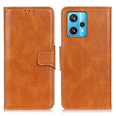 Leather Case Stands Flip Cover Holder M09L for Realme 9 5G Brown