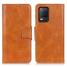 Leather Case Stands Flip Cover Holder M09L for Realme 9 5G India Brown