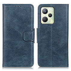 Leather Case Stands Flip Cover Holder M09L for Realme Narzo 50A Prime Blue