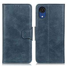 Leather Case Stands Flip Cover Holder M09L for Samsung Galaxy A03 Core Blue