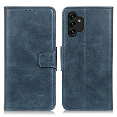 Leather Case Stands Flip Cover Holder M09L for Samsung Galaxy A04s Blue