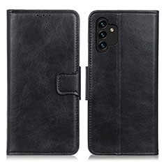 Leather Case Stands Flip Cover Holder M09L for Samsung Galaxy A13 4G Black