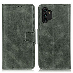 Leather Case Stands Flip Cover Holder M09L for Samsung Galaxy A13 4G Green