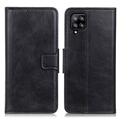 Leather Case Stands Flip Cover Holder M09L for Samsung Galaxy A22 4G Black