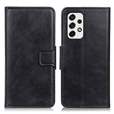 Leather Case Stands Flip Cover Holder M09L for Samsung Galaxy A53 5G Black