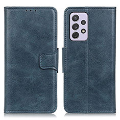 Leather Case Stands Flip Cover Holder M09L for Samsung Galaxy A73 5G Blue