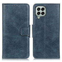 Leather Case Stands Flip Cover Holder M09L for Samsung Galaxy M33 5G Blue