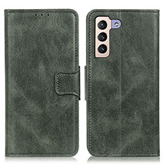 Leather Case Stands Flip Cover Holder M09L for Samsung Galaxy S21 FE 5G Green