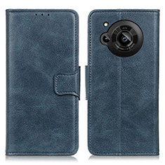 Leather Case Stands Flip Cover Holder M09L for Sharp Aquos R7s Blue