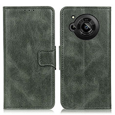 Leather Case Stands Flip Cover Holder M09L for Sharp Aquos R7s Green