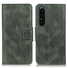 Leather Case Stands Flip Cover Holder M09L for Sony Xperia 1 IV SO-51C Green