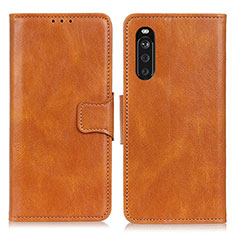 Leather Case Stands Flip Cover Holder M09L for Sony Xperia 10 III Lite Brown