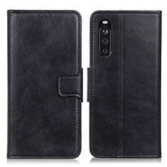 Leather Case Stands Flip Cover Holder M09L for Sony Xperia 10 III SOG04 Black