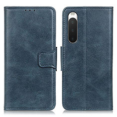 Leather Case Stands Flip Cover Holder M09L for Sony Xperia 10 V Blue