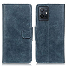 Leather Case Stands Flip Cover Holder M09L for Vivo iQOO Z6 5G Blue