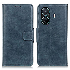 Leather Case Stands Flip Cover Holder M09L for Vivo iQOO Z6 Pro 5G Blue