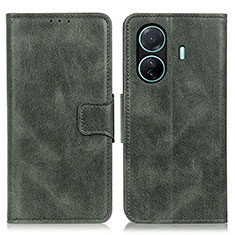 Leather Case Stands Flip Cover Holder M09L for Vivo iQOO Z6 Pro 5G Green