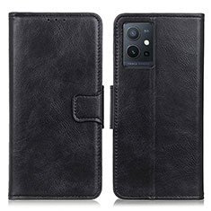 Leather Case Stands Flip Cover Holder M09L for Vivo T1 5G India Black