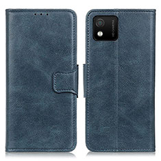 Leather Case Stands Flip Cover Holder M09L for Wiko Y52 Blue