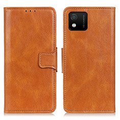 Leather Case Stands Flip Cover Holder M09L for Wiko Y52 Brown