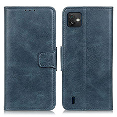 Leather Case Stands Flip Cover Holder M09L for Wiko Y82 Blue