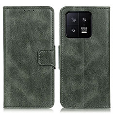 Leather Case Stands Flip Cover Holder M09L for Xiaomi Mi 13 5G Green