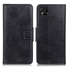 Leather Case Stands Flip Cover Holder M09L for Xiaomi POCO C3 Black