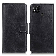 Leather Case Stands Flip Cover Holder M09L for Xiaomi POCO C31 Black