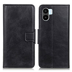 Leather Case Stands Flip Cover Holder M09L for Xiaomi Poco C50 Black