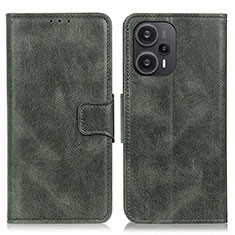 Leather Case Stands Flip Cover Holder M09L for Xiaomi Poco F5 5G Green