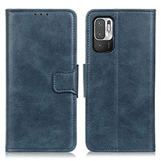 Leather Case Stands Flip Cover Holder M09L for Xiaomi POCO M3 Pro 5G Blue