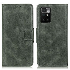 Leather Case Stands Flip Cover Holder M09L for Xiaomi Redmi 10 4G Green