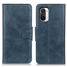 Leather Case Stands Flip Cover Holder M09L for Xiaomi Redmi K40 Pro 5G Blue