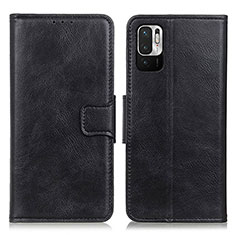 Leather Case Stands Flip Cover Holder M09L for Xiaomi Redmi Note 10 JE 5G Black