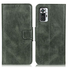 Leather Case Stands Flip Cover Holder M09L for Xiaomi Redmi Note 10 Pro 4G Green