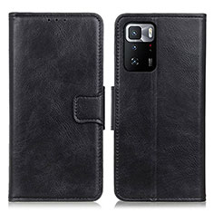 Leather Case Stands Flip Cover Holder M09L for Xiaomi Redmi Note 10 Pro 5G Black